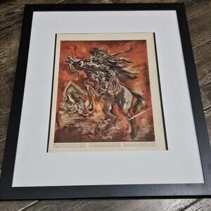 Vintage 1944 Framed George Grosz Wartime Print — “I Was Always Present”